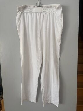 🇨🇦 Picadilly Fashion White Elastic-Waist Lightweight Track Pants